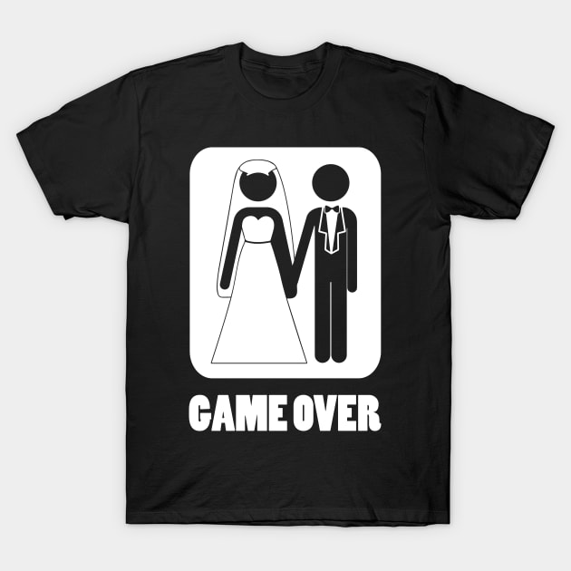 Video gamer shirt Game Over Wedding Groom Bachelor T-Shirt by mlleradrian